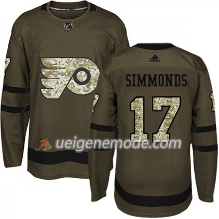 Herren Eishockey Philadelphia Flyers Trikot Wayne Simmonds 17 Adidas 2017-2018 Camo Grün Authentic